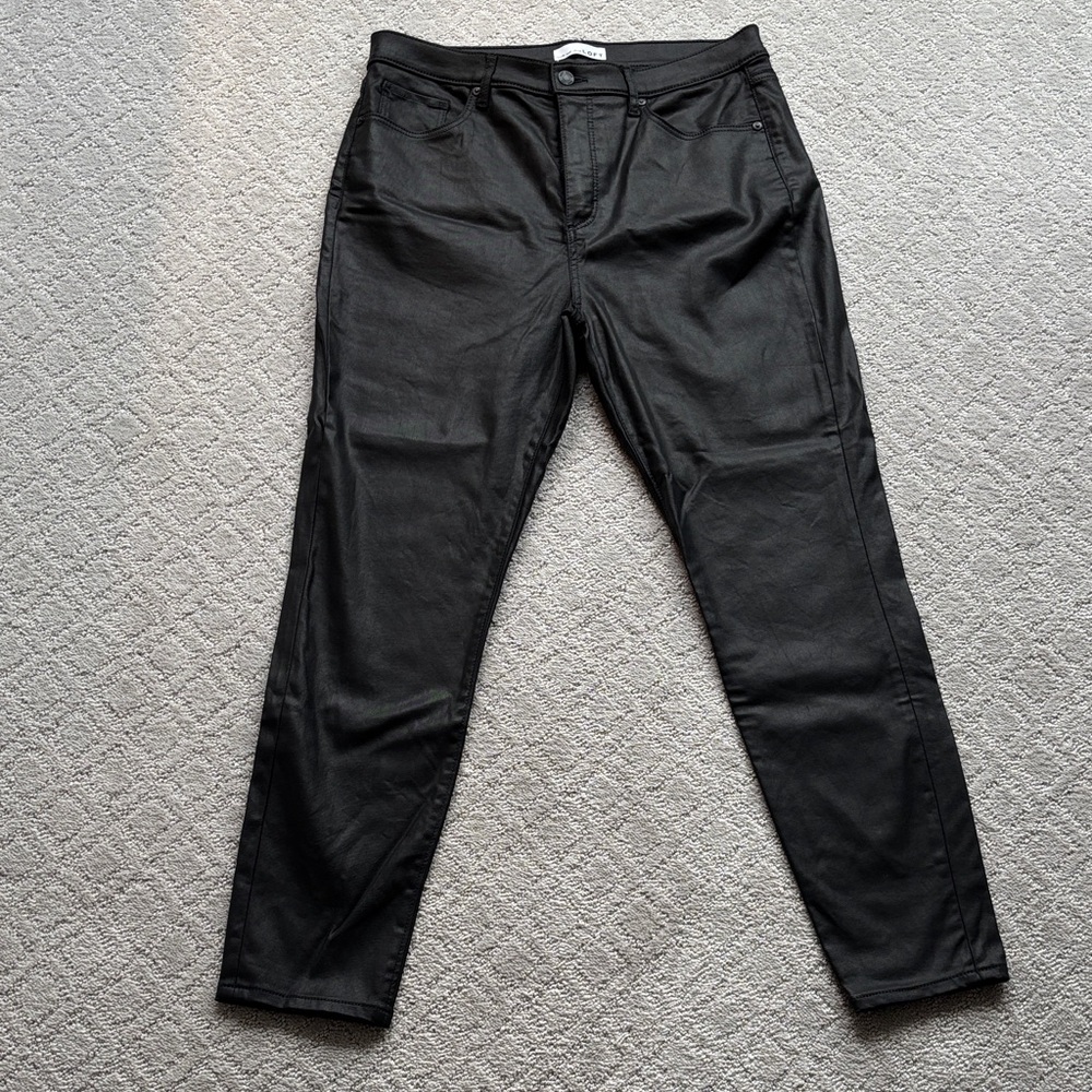 LOFT Black Coated Skinny Jeans